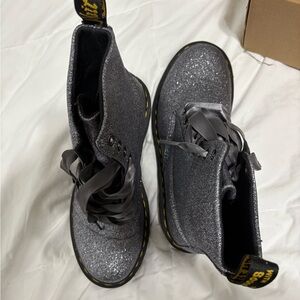 Dr. Martens Glitter Silver Boots